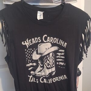 Black Fringe Graphic Tee